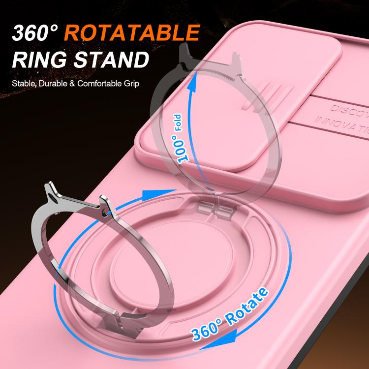 For Samsung Galaxy S25 Ultra 5G Camera Sliding Shield Magnetic Rotation Holder Phone Case
