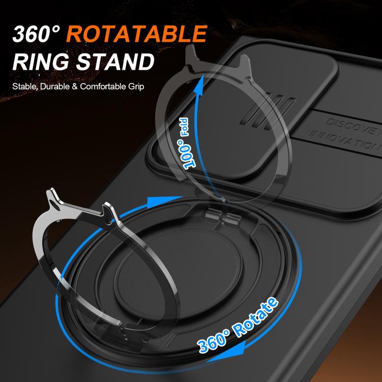 For Samsung Galaxy S23 Ultra / S22 Ultra Camera Sliding Shield Magnetic Rotation Holder Phone Case