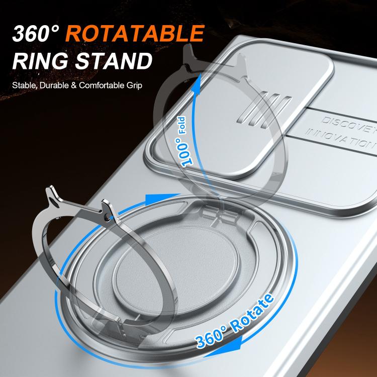 For Samsung Galaxy S23 Ultra / S22 Ultra Camera Sliding Shield Magnetic Rotation Holder Phone Case