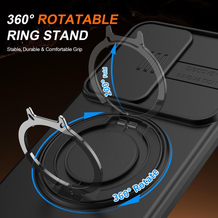 For Samsung Galaxy S26 5G Camera Sliding Shield Magnetic Rotation Holder Phone Case