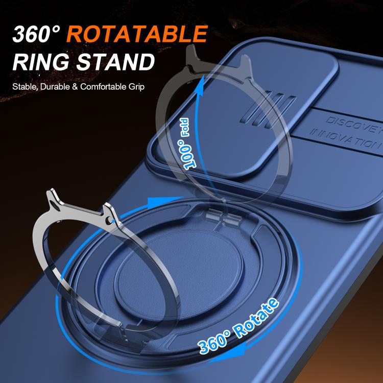 For Samsung Galaxy S26 5G Camera Sliding Shield Magnetic Rotation Holder Phone Case