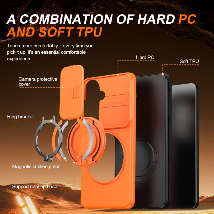 For Samsung Galaxy S26 5G Camera Sliding Shield Magnetic Rotation Holder Phone Case