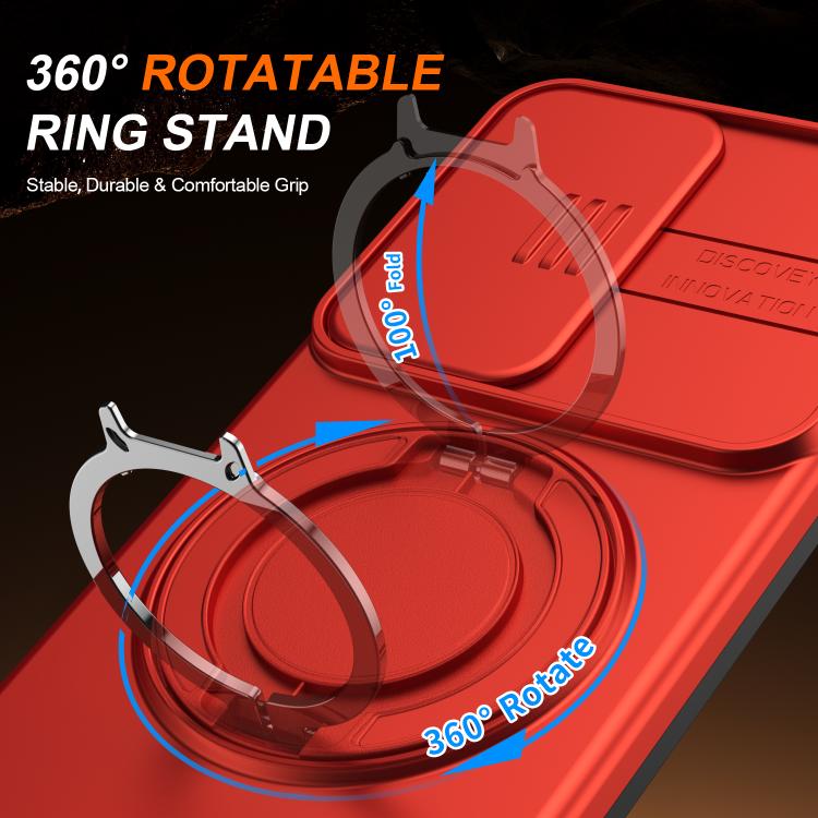 For Samsung Galaxy S26 5G Camera Sliding Shield Magnetic Rotation Holder Phone Case