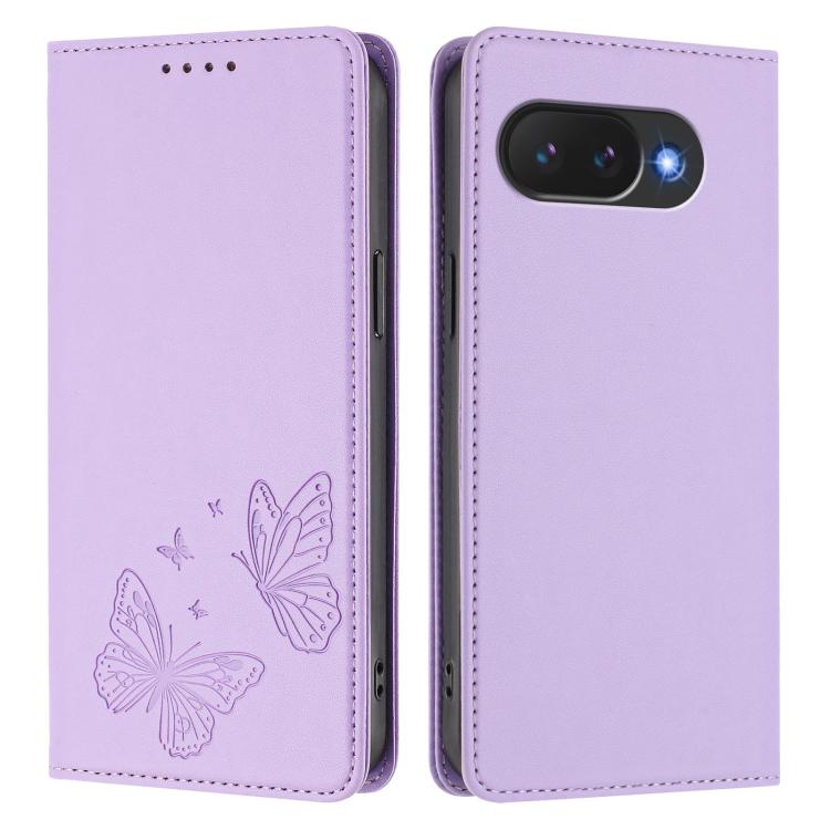For Google Pixel 10a Strong Magnetic Dual Butterfly RFID Vegan Leather Phone Case