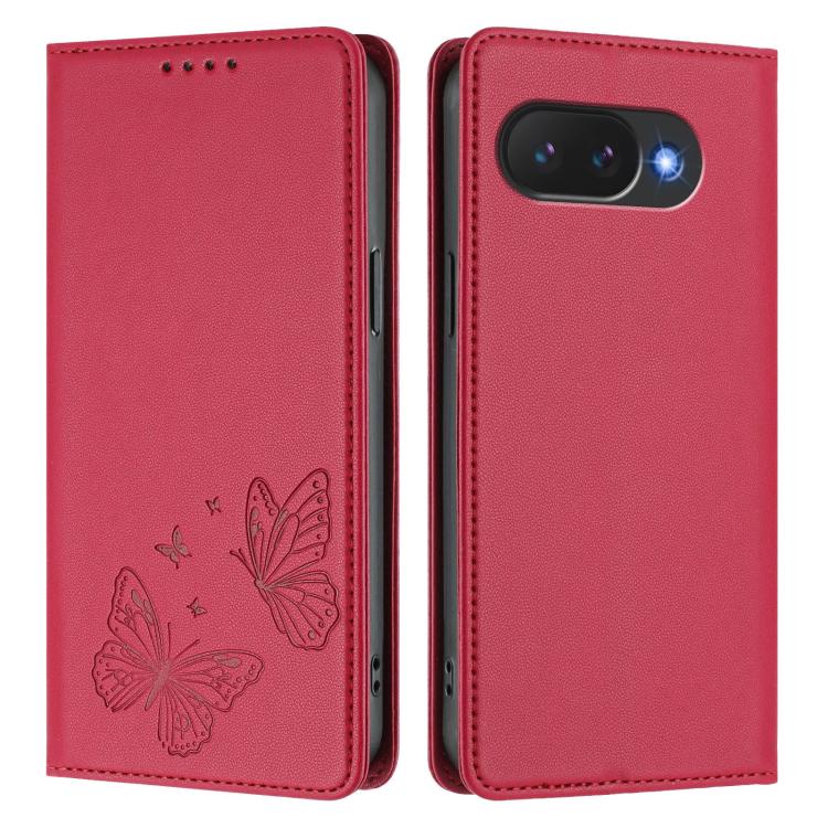 For Google Pixel 10a Strong Magnetic Dual Butterfly RFID Vegan Leather Phone Case