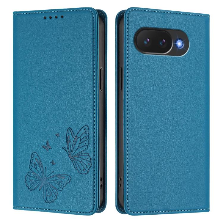 For Google Pixel 10a Strong Magnetic Dual Butterfly RFID Vegan Leather Phone Case