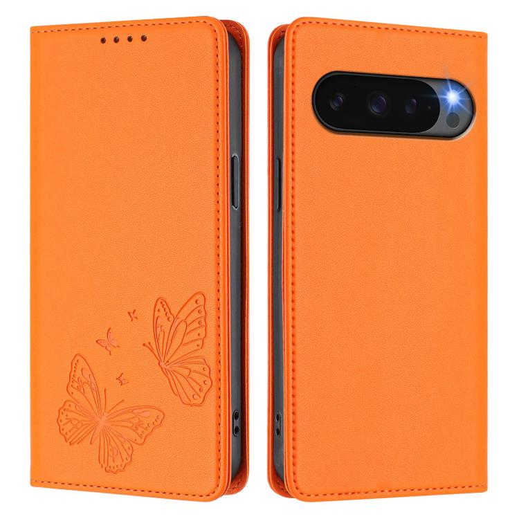 For Google Pixel 10 / 10 Pro / Pixel 9 / 9 Pro Strong Magnetic Dual Butterfly RFID Vegan Leather Phone Case