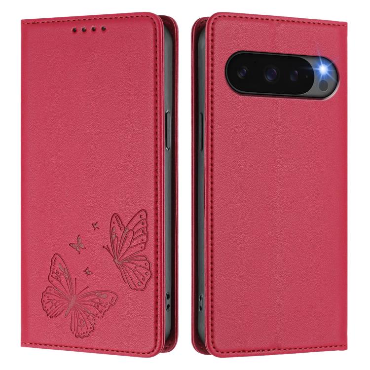 For Google Pixel 10 / 10 Pro / Pixel 9 / 9 Pro Strong Magnetic Dual Butterfly RFID Vegan Leather Phone Case