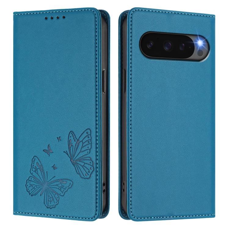 For Google Pixel 10 / 10 Pro / Pixel 9 / 9 Pro Strong Magnetic Dual Butterfly RFID Vegan Leather Phone Case