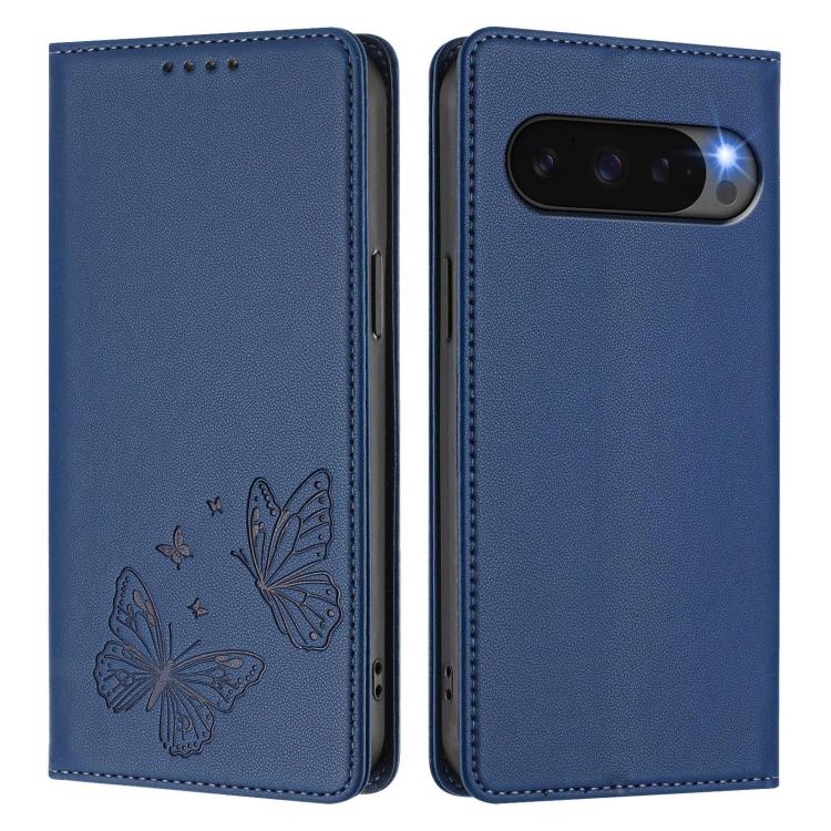 For Google Pixel 10 / 10 Pro / Pixel 9 / 9 Pro Strong Magnetic Dual Butterfly RFID Vegan Leather Phone Case