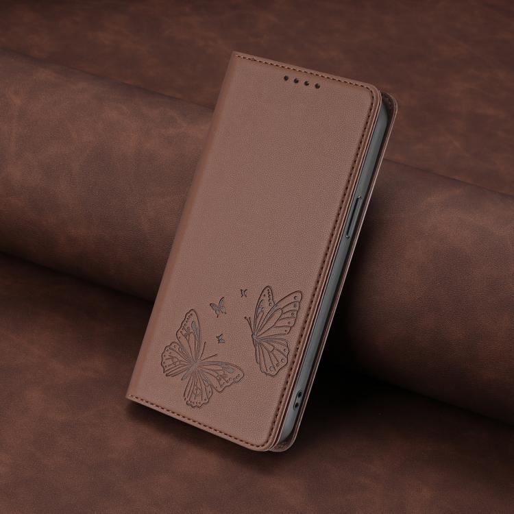 For Google Pixel 9a Strong Magnetic Dual Butterfly RFID Vegan Leather Phone Case
