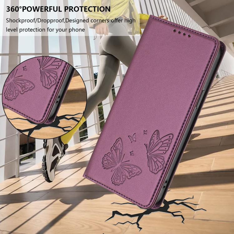 For Google Pixel 8 Strong Magnetic Dual Butterfly RFID Vegan Leather Phone Case