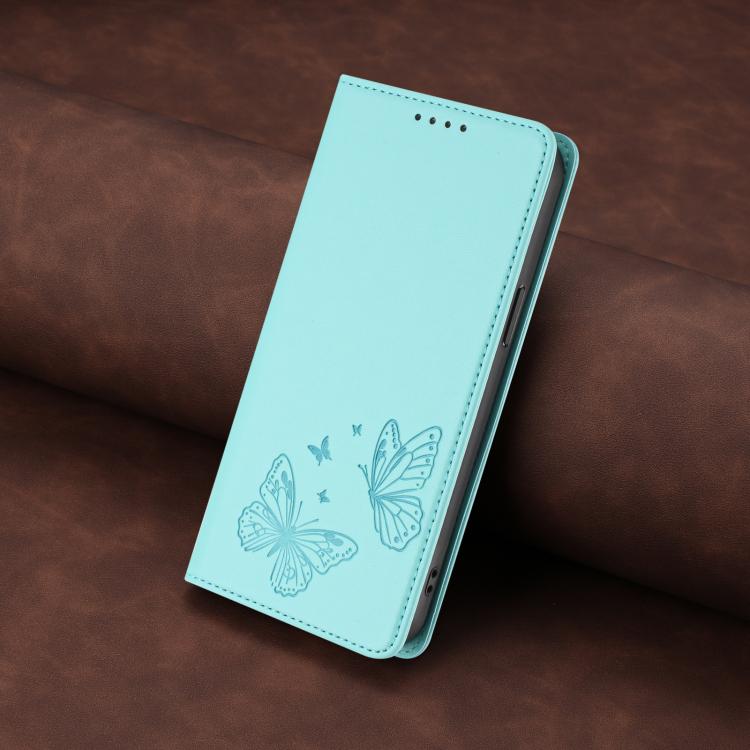 For Google Pixel 7a Strong Magnetic Dual Butterfly RFID Vegan Leather Phone Case