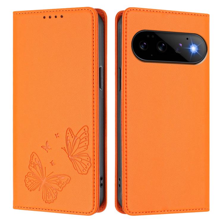 For Google Pixel 11 Pro / Pixel 11 Strong Magnetic Dual Butterfly RFID Vegan Leather Phone Case