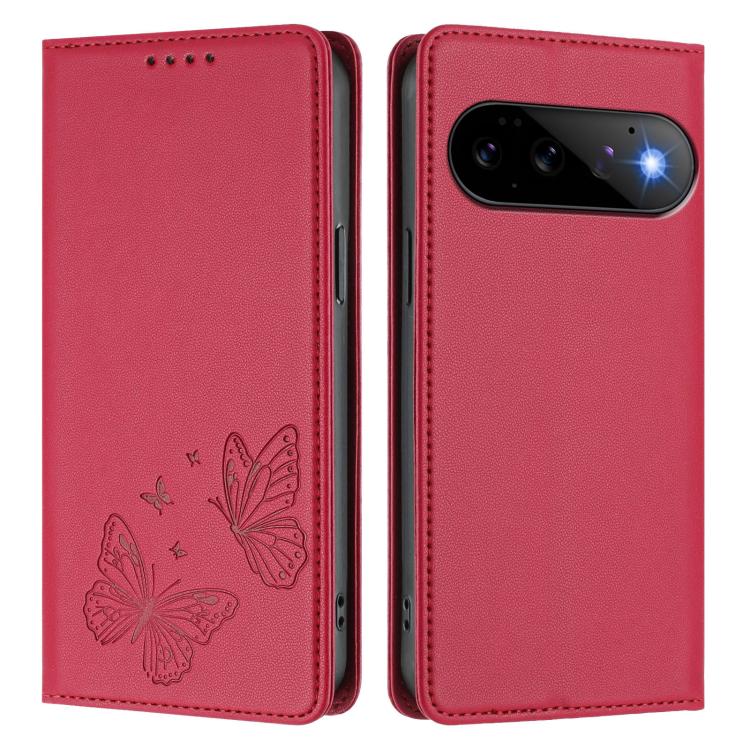 For Google Pixel 11 Pro / Pixel 11 Strong Magnetic Dual Butterfly RFID Vegan Leather Phone Case