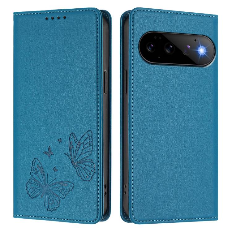 For Google Pixel 11 Pro / Pixel 11 Strong Magnetic Dual Butterfly RFID Vegan Leather Phone Case