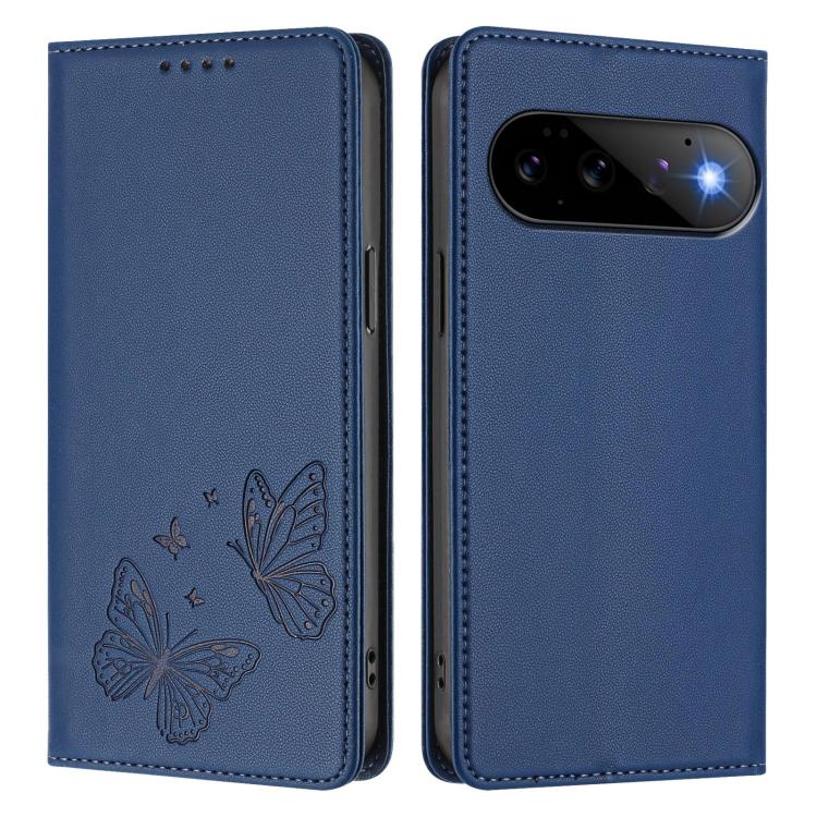 For Google Pixel 11 Pro / Pixel 11 Strong Magnetic Dual Butterfly RFID Vegan Leather Phone Case