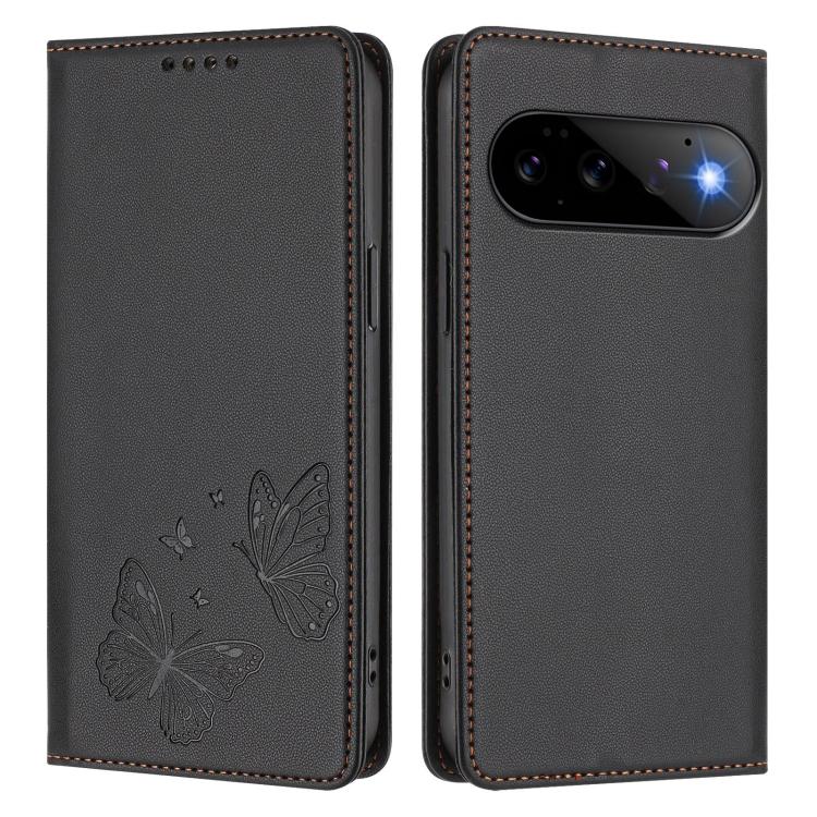 For Google Pixel 11 Pro / Pixel 11 Strong Magnetic Dual Butterfly RFID Vegan Leather Phone Case