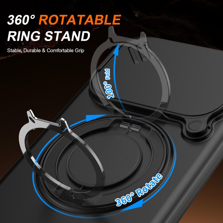 For Xiaomi 15T 5G Camera Sliding Shield Magnetic Rotation Holder Phone Case