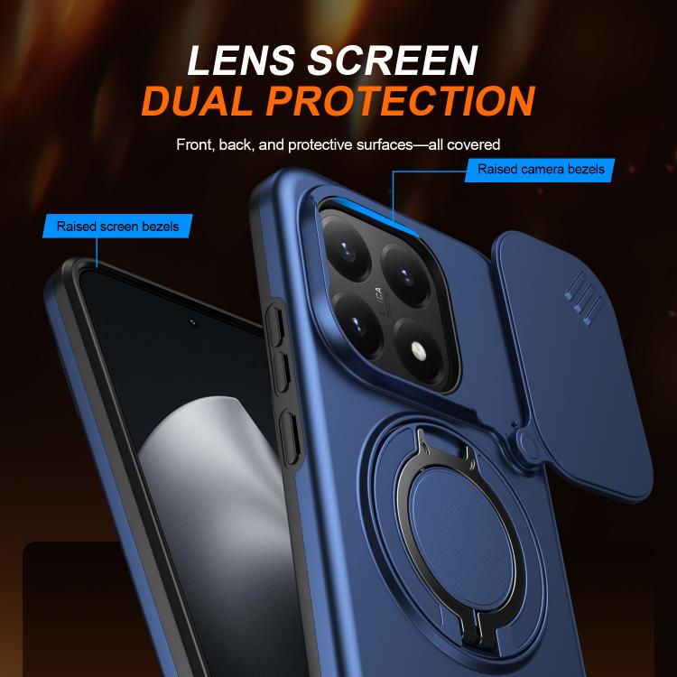 For Xiaomi 15T 5G Camera Sliding Shield Magnetic Rotation Holder Phone Case