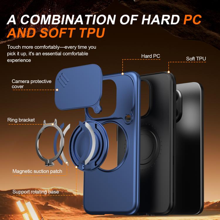 For Xiaomi 15T 5G Camera Sliding Shield Magnetic Rotation Holder Phone Case