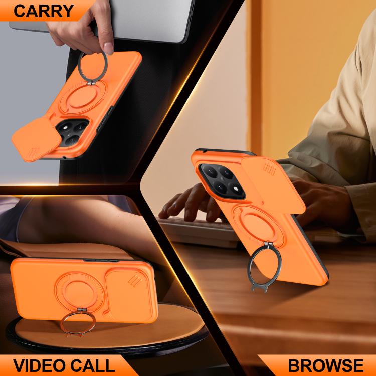 For Xiaomi 15T 5G Camera Sliding Shield Magnetic Rotation Holder Phone Case