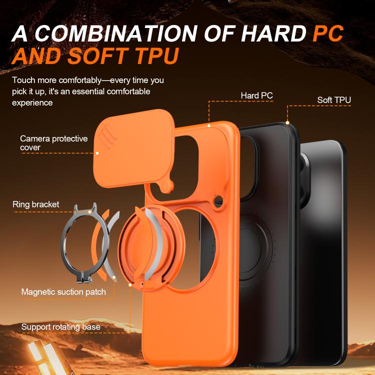 For Xiaomi 15T 5G Camera Sliding Shield Magnetic Rotation Holder Phone Case