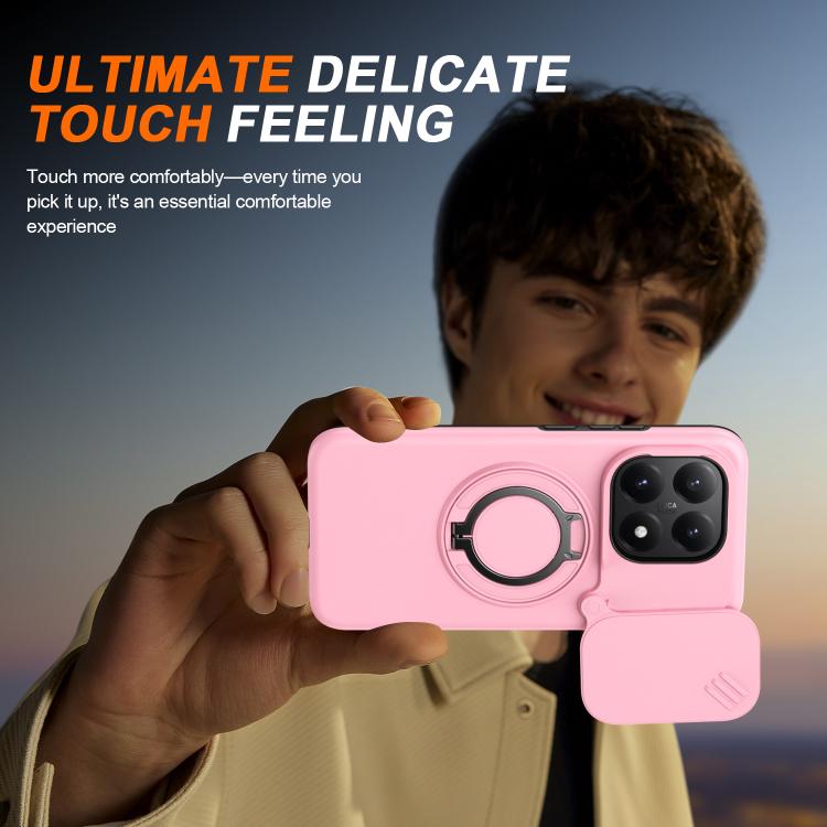 For Xiaomi 15T 5G Camera Sliding Shield Magnetic Rotation Holder Phone Case