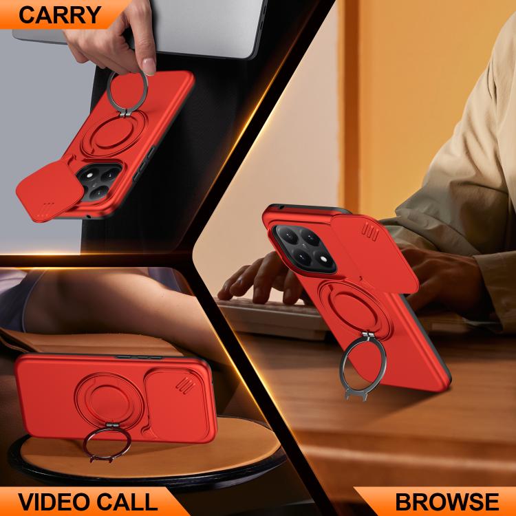 For Xiaomi 15T 5G Camera Sliding Shield Magnetic Rotation Holder Phone Case