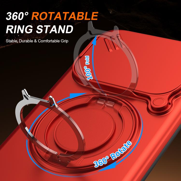 For Xiaomi 15T 5G Camera Sliding Shield Magnetic Rotation Holder Phone Case
