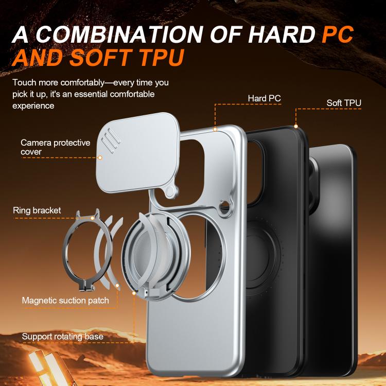 For Xiaomi 15T 5G Camera Sliding Shield Magnetic Rotation Holder Phone Case
