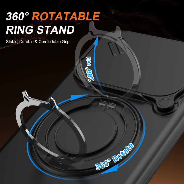 For Xiaomi 15T Pro 5G Camera Sliding Shield Magnetic Rotation Holder Phone Case