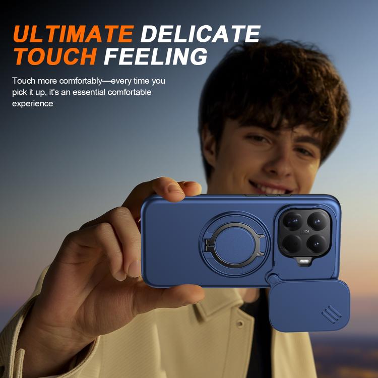 For Xiaomi 15T Pro 5G Camera Sliding Shield Magnetic Rotation Holder Phone Case