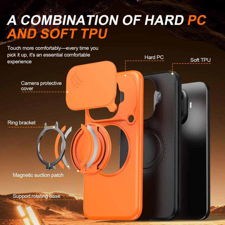 For Xiaomi 15T Pro 5G Camera Sliding Shield Magnetic Rotation Holder Phone Case