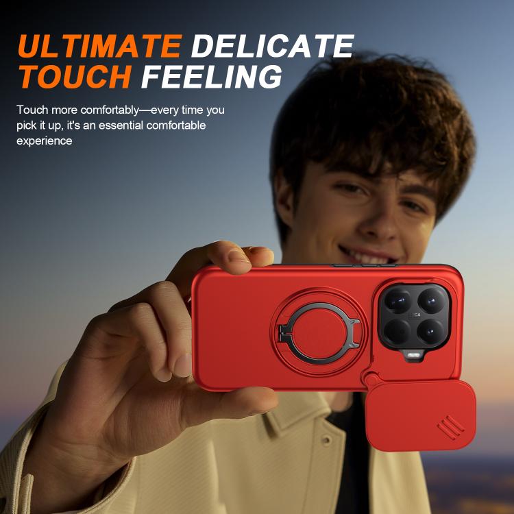 For Xiaomi 15T Pro 5G Camera Sliding Shield Magnetic Rotation Holder Phone Case