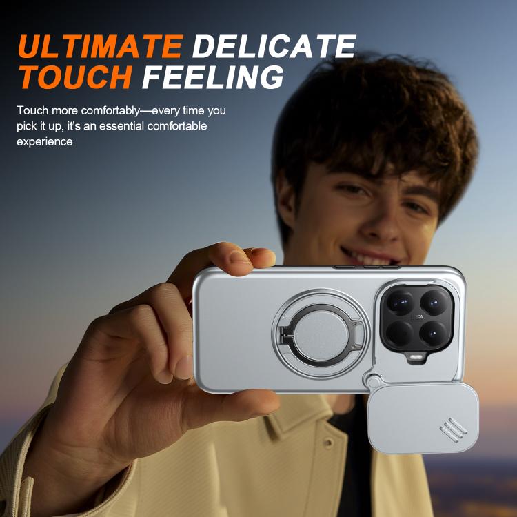 For Xiaomi 15T Pro 5G Camera Sliding Shield Magnetic Rotation Holder Phone Case
