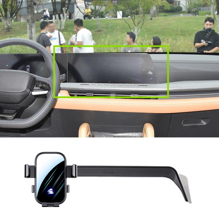 For Changan Lantuozhe 23-25 12.3 inch Car Screen Phone Holder Mount with Extension Arm - Black