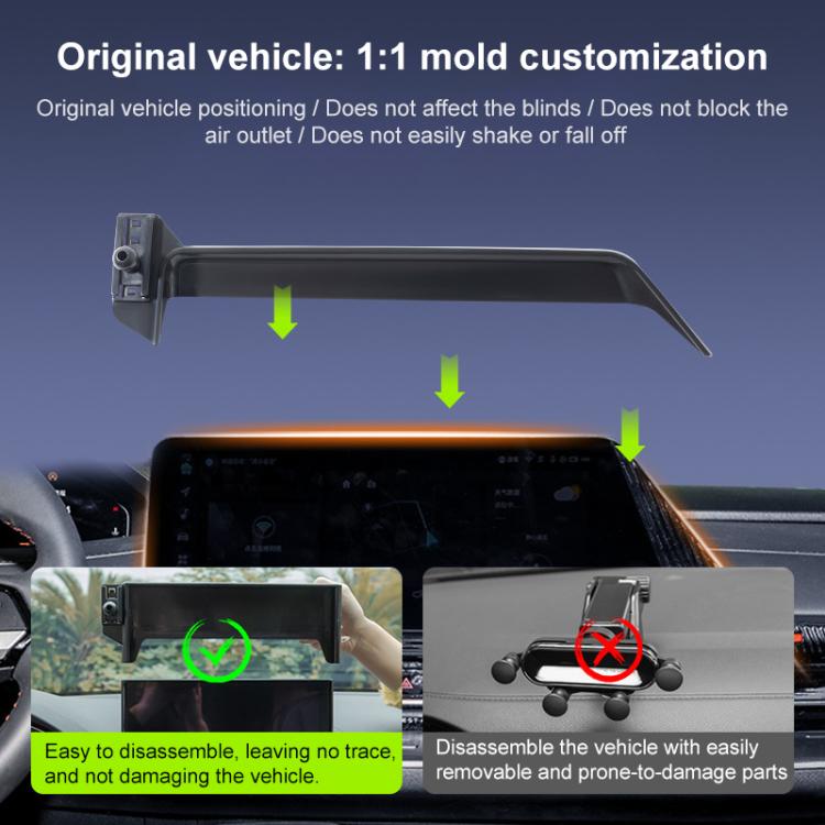 For Changan Lamore 2023 13.2 inch Car Screen Phone Holder Mount with Extension Arm - Black