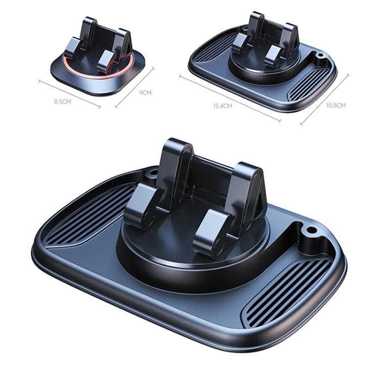 Car 3 in 1 Anti-Slip Storage Rotating Parking Number Plate Dashboard Phone Holder - Black