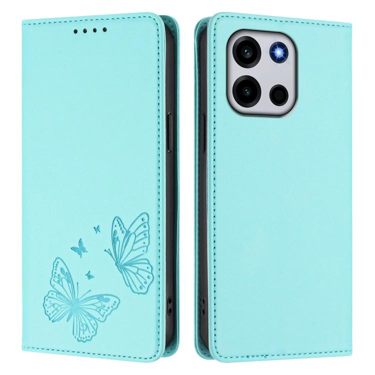 For OnePlus Turbo 6 / OnePlus Turbo 6V Strong Magnetic Dual Butterfly RFID Vegan Leather Phone Case