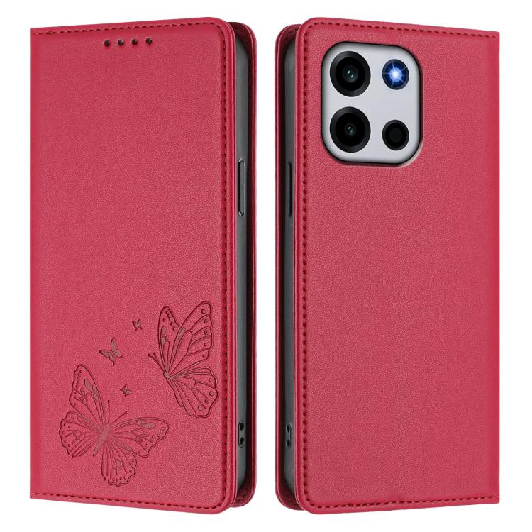 For OnePlus Turbo 6 / OnePlus Turbo 6V Strong Magnetic Dual Butterfly RFID Vegan Leather Phone Case