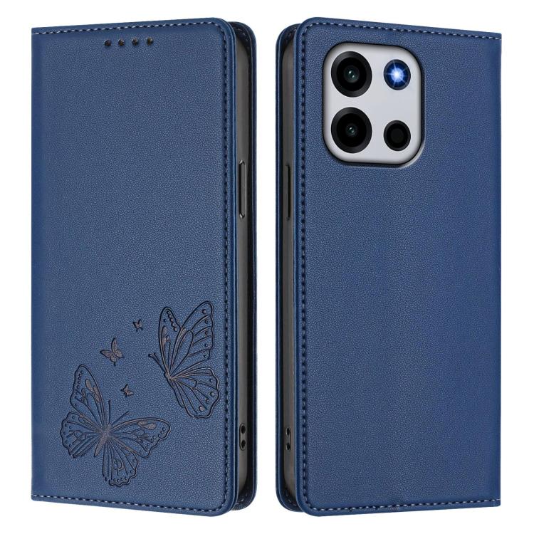 For OnePlus Turbo 6 / OnePlus Turbo 6V Strong Magnetic Dual Butterfly RFID Vegan Leather Phone Case