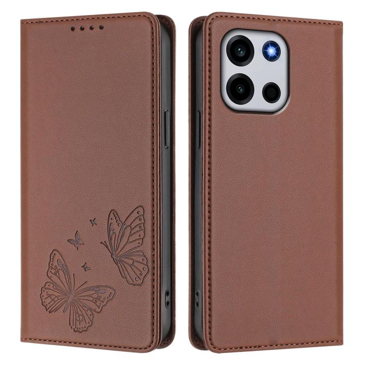 For OnePlus Turbo 6 / OnePlus Turbo 6V Strong Magnetic Dual Butterfly RFID Vegan Leather Phone Case