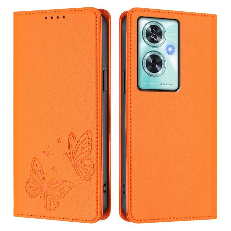For OnePlus Nord N30 SE Strong Magnetic Dual Butterfly RFID Vegan Leather Phone Case
