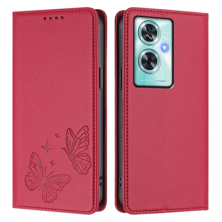 For OnePlus Nord N30 SE Strong Magnetic Dual Butterfly RFID Vegan Leather Phone Case