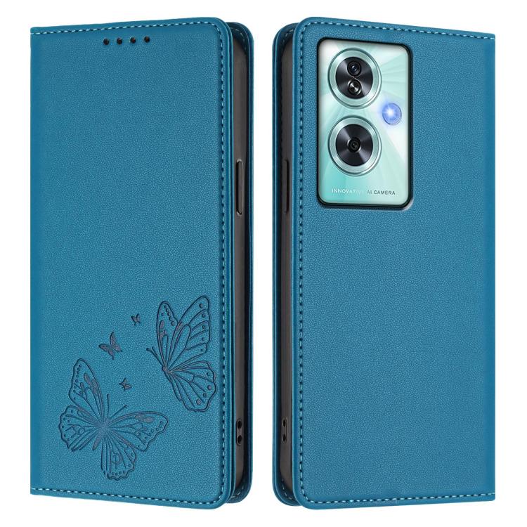 For OnePlus Nord N30 SE Strong Magnetic Dual Butterfly RFID Vegan Leather Phone Case