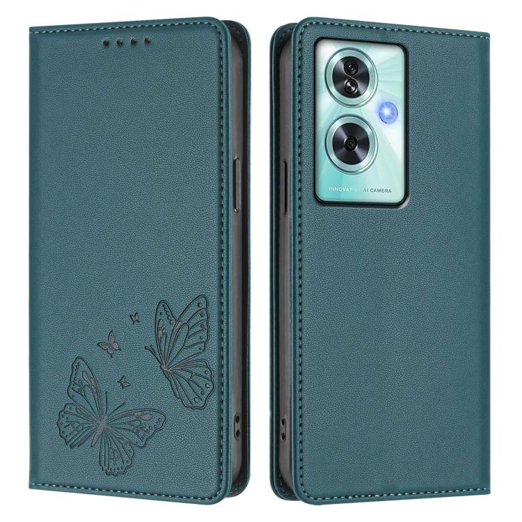 For OnePlus Nord N30 SE Strong Magnetic Dual Butterfly RFID Vegan Leather Phone Case