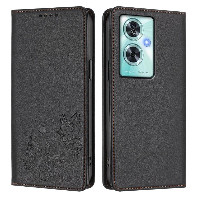 For OnePlus Nord N30 SE Strong Magnetic Dual Butterfly RFID Vegan Leather Phone Case