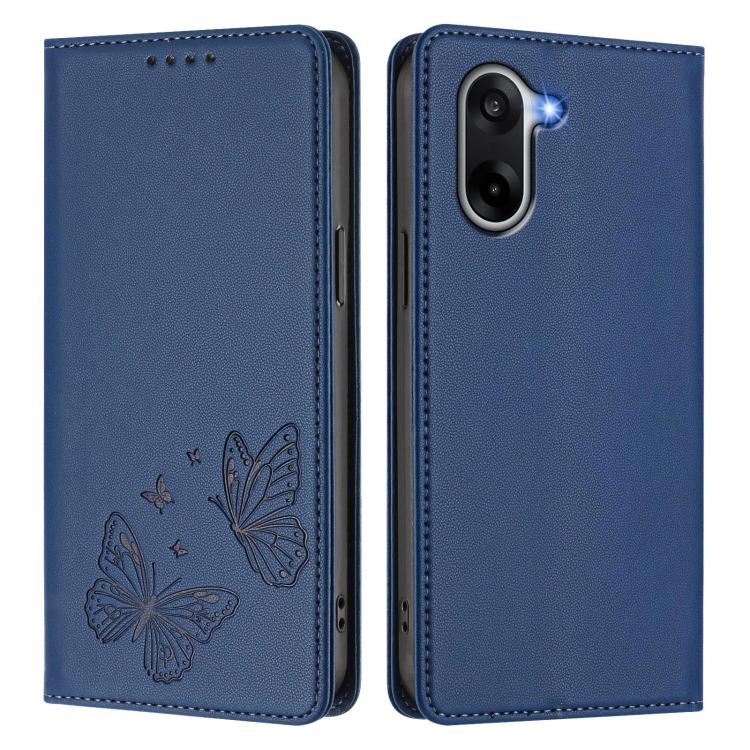 For OnePlus Nord CE5 / Ace 5 Racing Strong Magnetic Dual Butterfly RFID Vegan Leather Phone Case