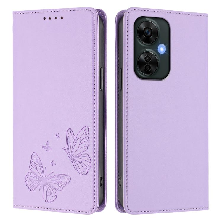 For OnePlus Nord CE 3 Lite / OnePlus Nord N30 Strong Magnetic Dual Butterfly RFID Vegan Leather Phone Case